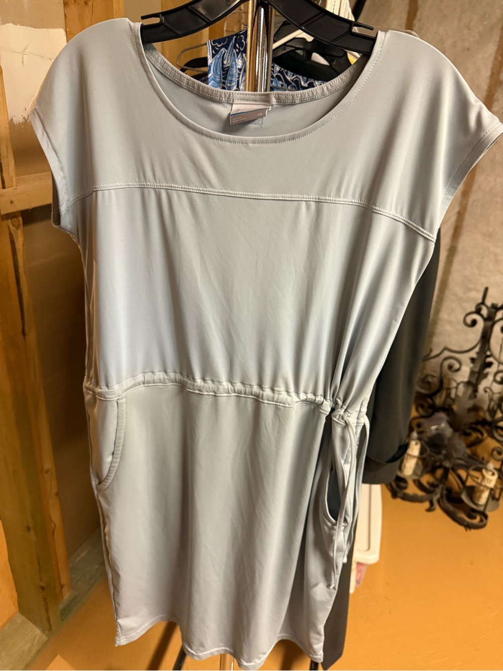 Columbia Light Gray Mini Dress with Side Tie